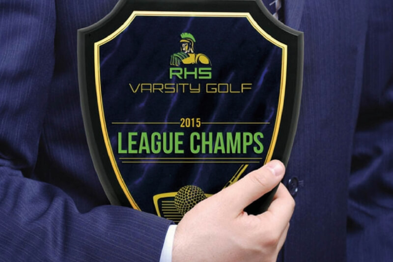 Trofee voor golfclubkampioen in full colour op glas