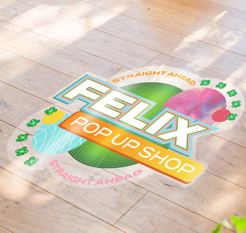 Printed floor signage in a retail environment