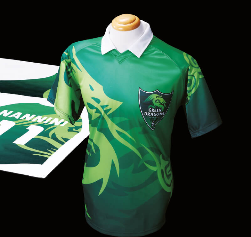 A sports t-shirt printed all over using dye sublimation printing
