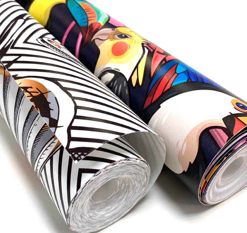 Digitally printed custom wallpaper rolls