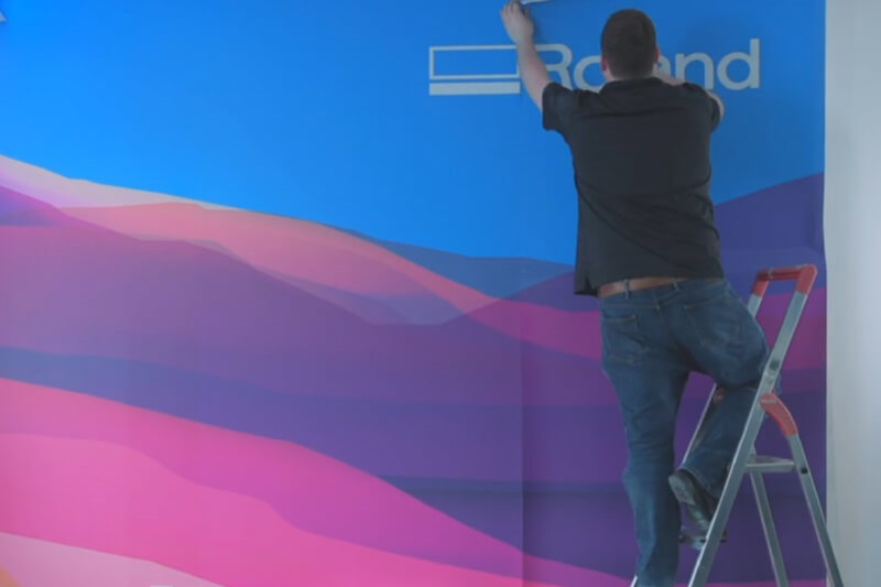 Installing wall graphics in sections