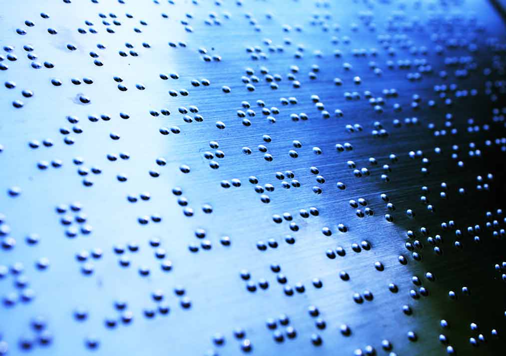 Braille direct op bewegwijzeringssubstraten afdrukken