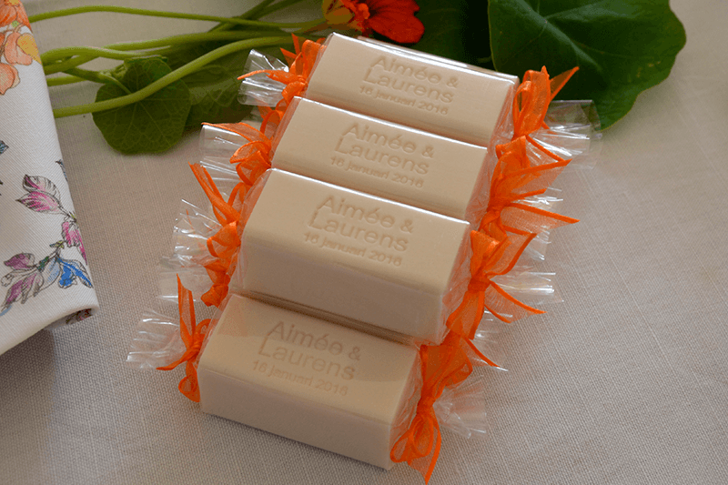 wedding favours personalised engraved soap