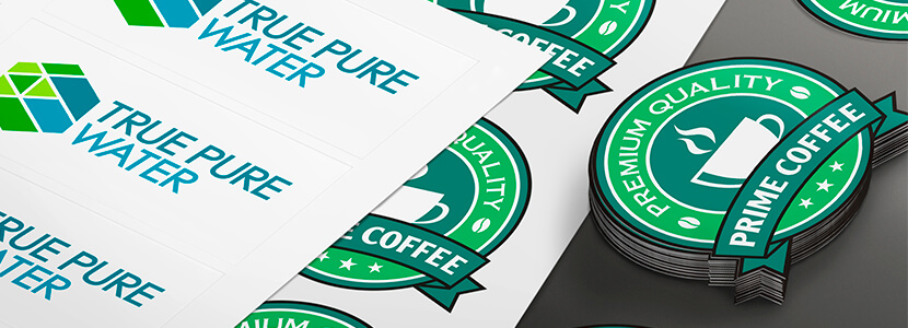 Green coffee labels printed and cut header