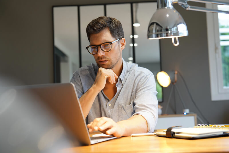 Man using laptop