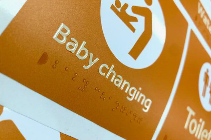 UV Printed Braille text on sticker 