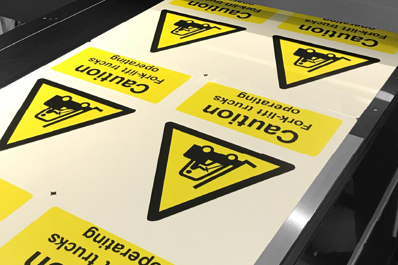 safety signs being printed