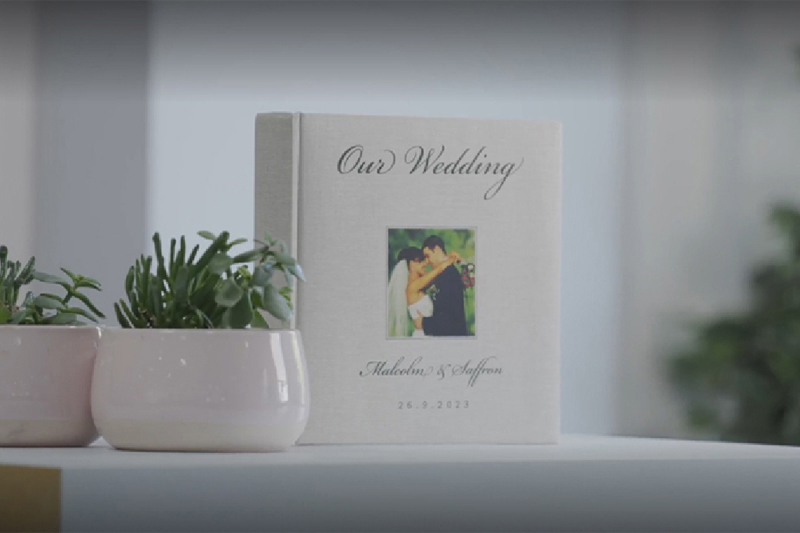 A printed wedding album