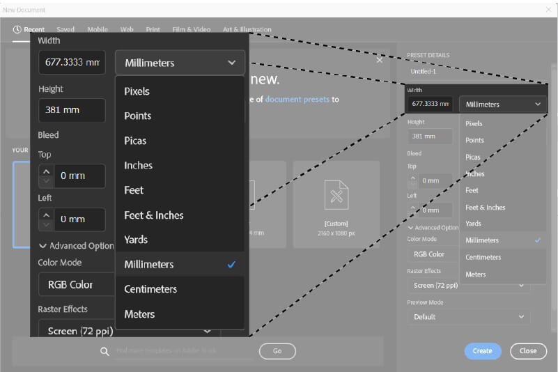 Creación de un nuevo archivo en Adobe Illustrator
