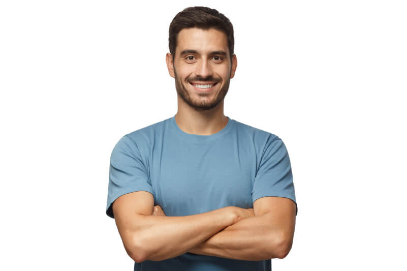 Stock image of a man on a white background