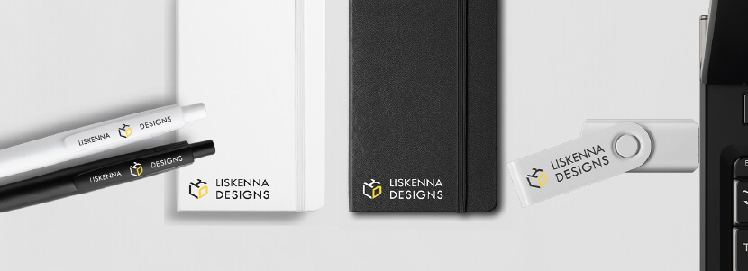 printed promotional notebooks, pens and USB keys