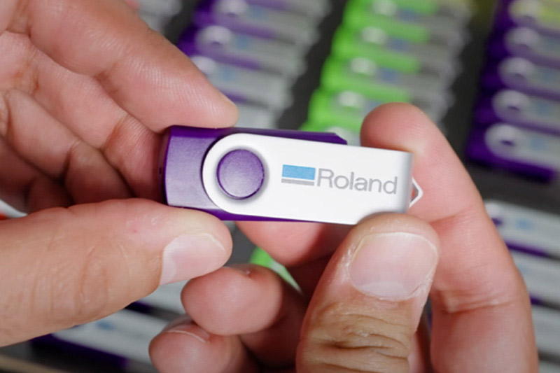 A close-up of our printed USB stick
