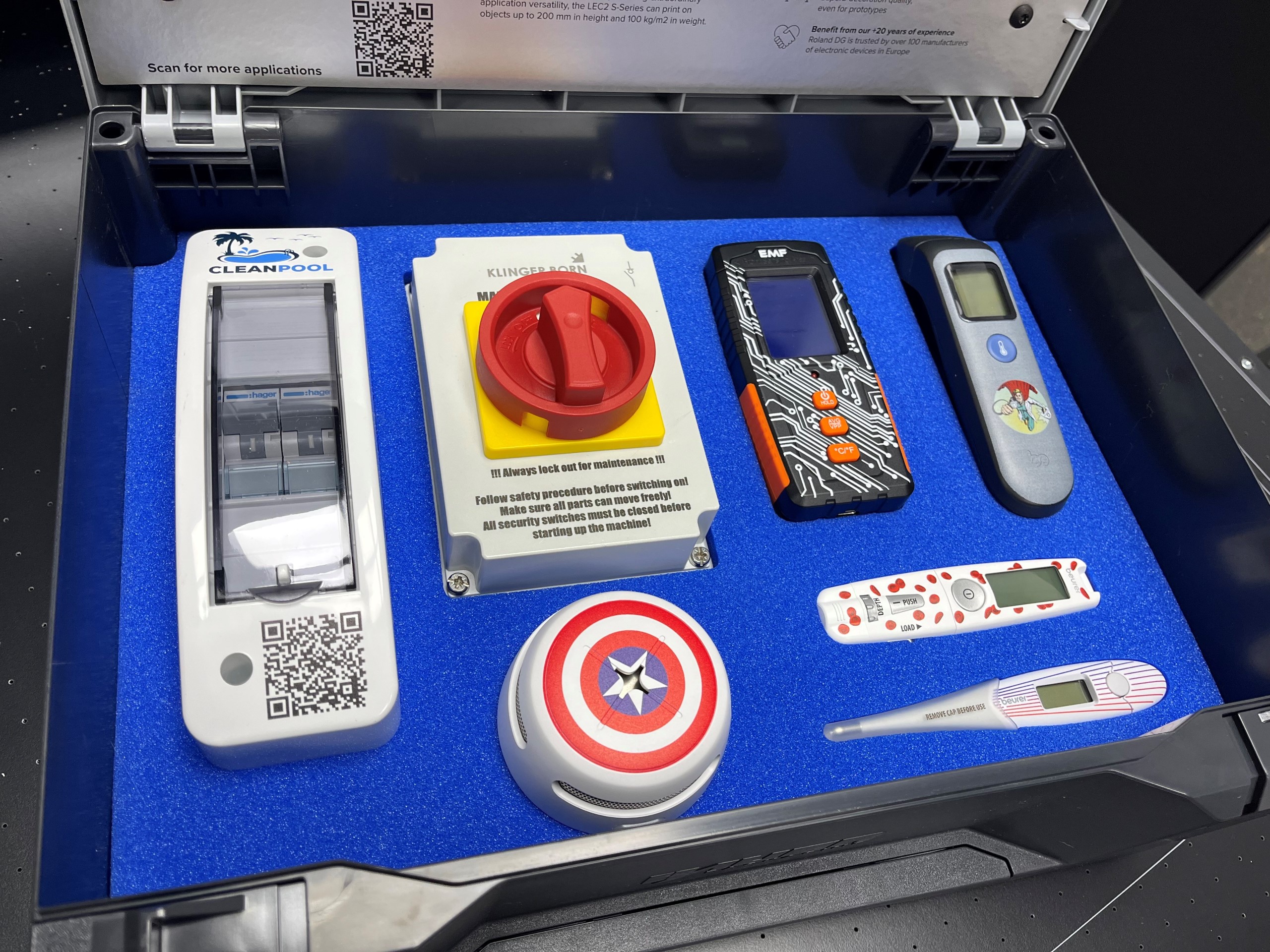A case containing customised electronics