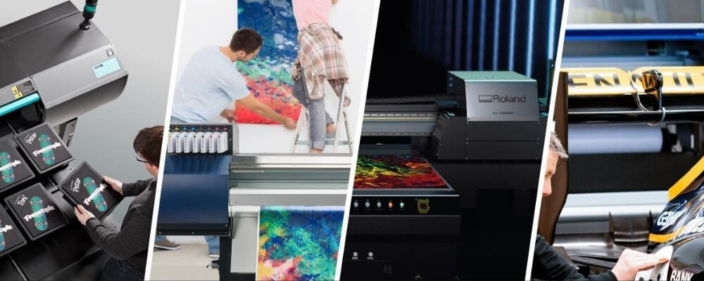 Roland technologies t-shirt printer, EJ-DECO printer for wallpaper, vehicle graphics