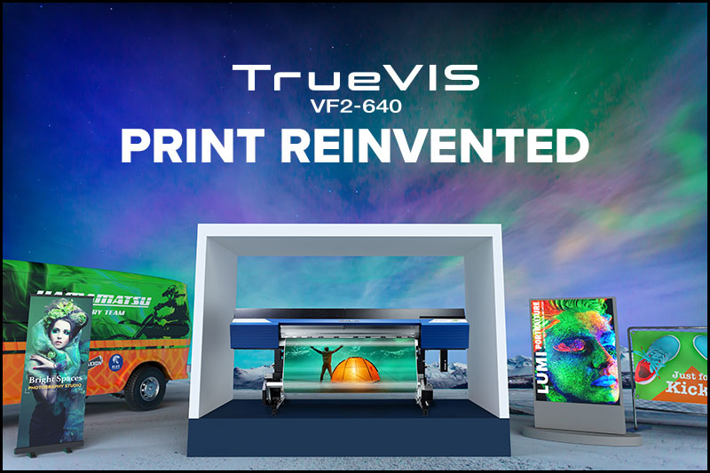 A TrueVIS VF2-640 nagy formátumú nyomtató izgalmas kiegészítője a Roland DG TrueVIS termékcsaládnak. 