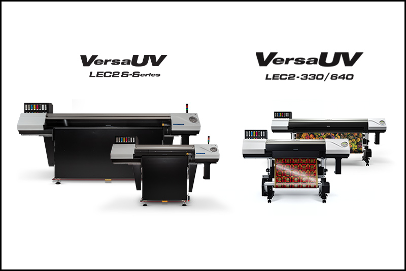 Impresoras/cortadoras de bobina VersaUV LEC2 e impresoras de gran formato Serie S 