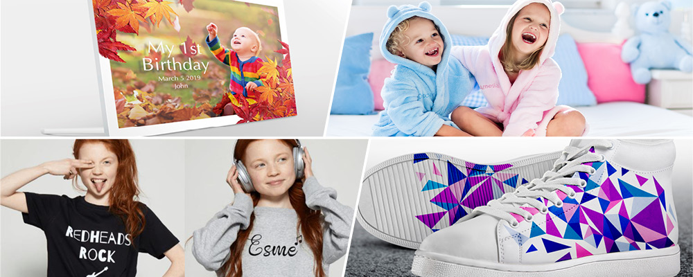 Montage of various personalised products 