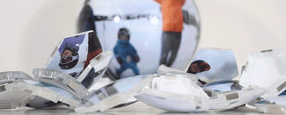 Snapspheres created a spherical structure printed with a 360 degree image that can snap together and apart