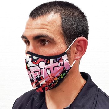 Image of a mask printed with dye sublimation technology