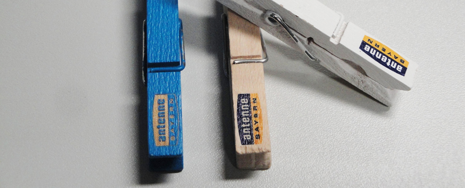 The LEF can print directly onto small wooden items like clothes pegs