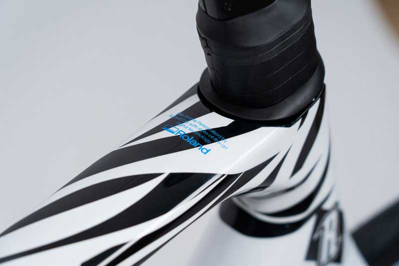Bike frame with water slide graphics