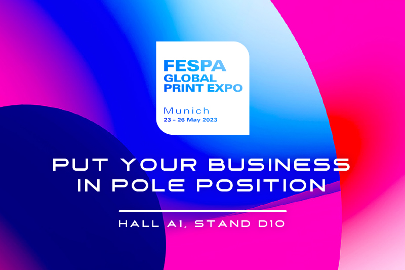 Banner que muestra el logotipo de FESPA Global Print Expo