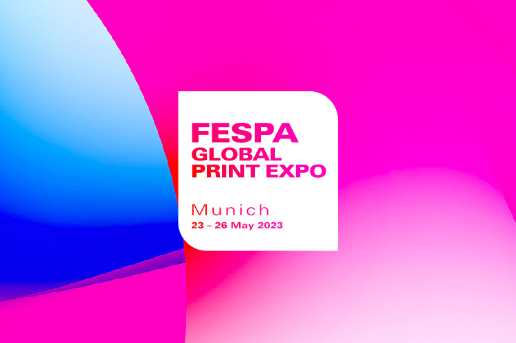 FESPA logo with a colourful background