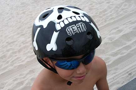 helmet stickers made with a craft cutter