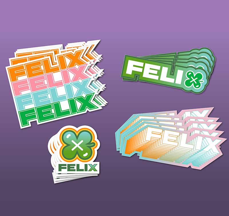 Selection of printed and cut stickers 