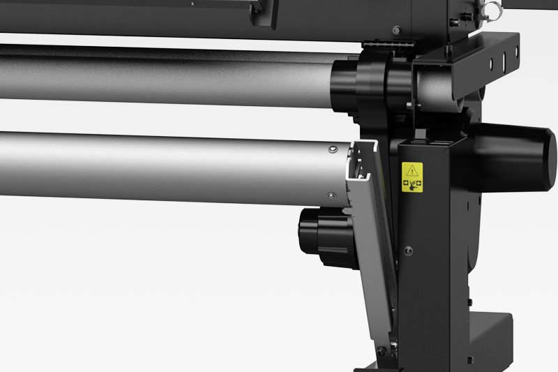 VG3-printer met take-up eenheid close-up