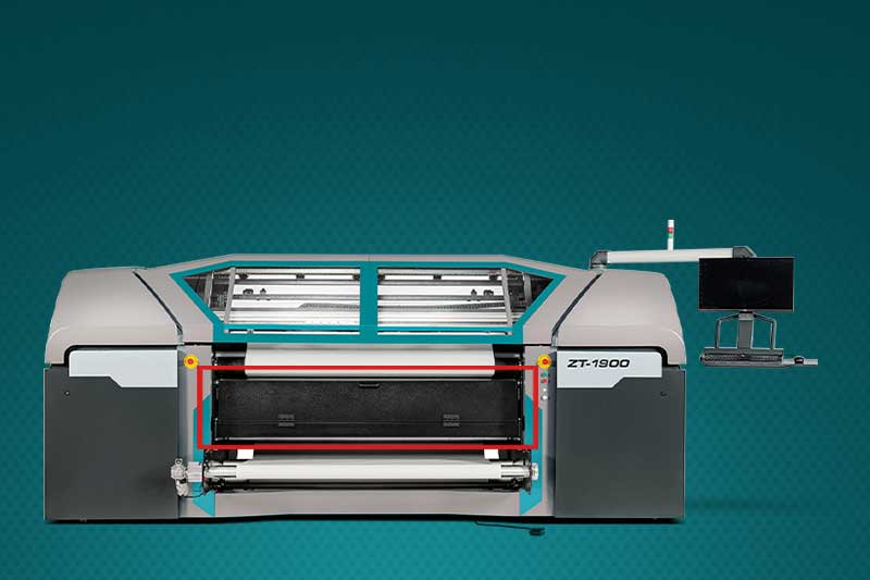 Принтер ZT-1900 оснащен встроенной сушильной системой