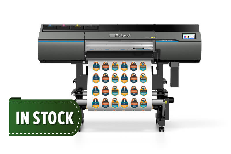 Roland DG's Truevis SG3-300 print and cut non-stop colourful stickers, and it is still available in stock to be delivered before the end of the year if you order now!